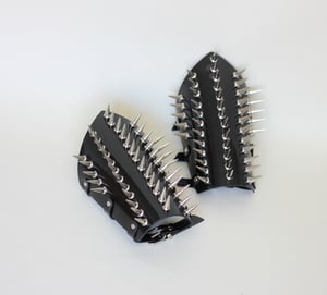 Image of MADE TO ORDER - Heavy Metal Spiked Ankle Cuff in PVC