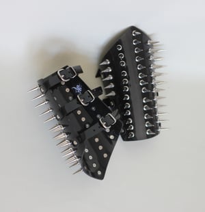 Image of MADE TO ORDER - Heavy Metal Spiked Ankle Cuff in PVC