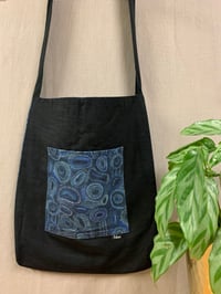 Image 1 of MARKET BAG - BLACK AND BLUE INDIGENOUS