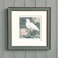 Image 3 of HAND DRAWN SIGNED LITTLE EGRET ART PRINT