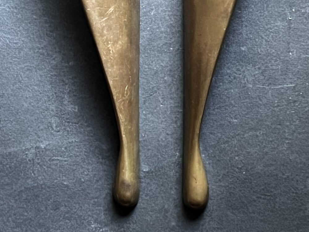 Image of Pair of Long Bronze Door Handles, 20th Century