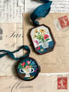 Zinnias and tomatoes locket