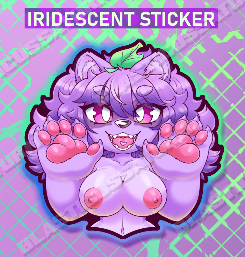 Shiny Purple Tanuki - Iridescent Vinyl Sticker