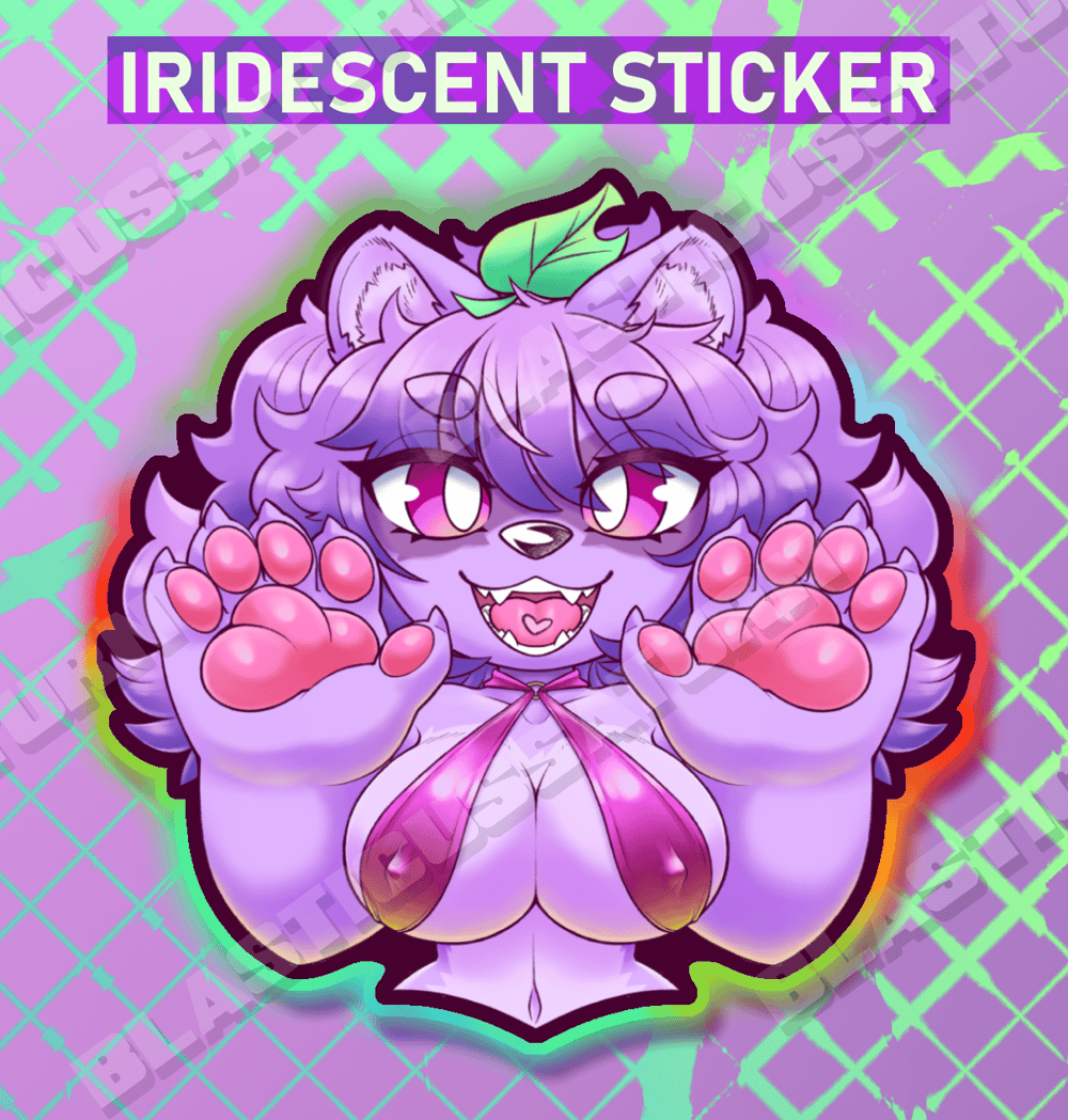 Shiny Purple Tanuki - Iridescent Vinyl Sticker