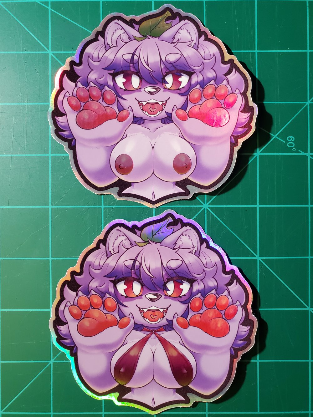 Shiny Purple Tanuki - Iridescent Vinyl Sticker