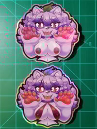Image 4 of Shiny Purple Tanuki - Iridescent Vinyl Sticker