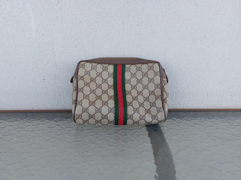 Image of Vintage Gucci brown GG monogram pouch/bag