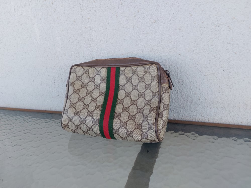 Image of Vintage Gucci brown GG monogram pouch/bag