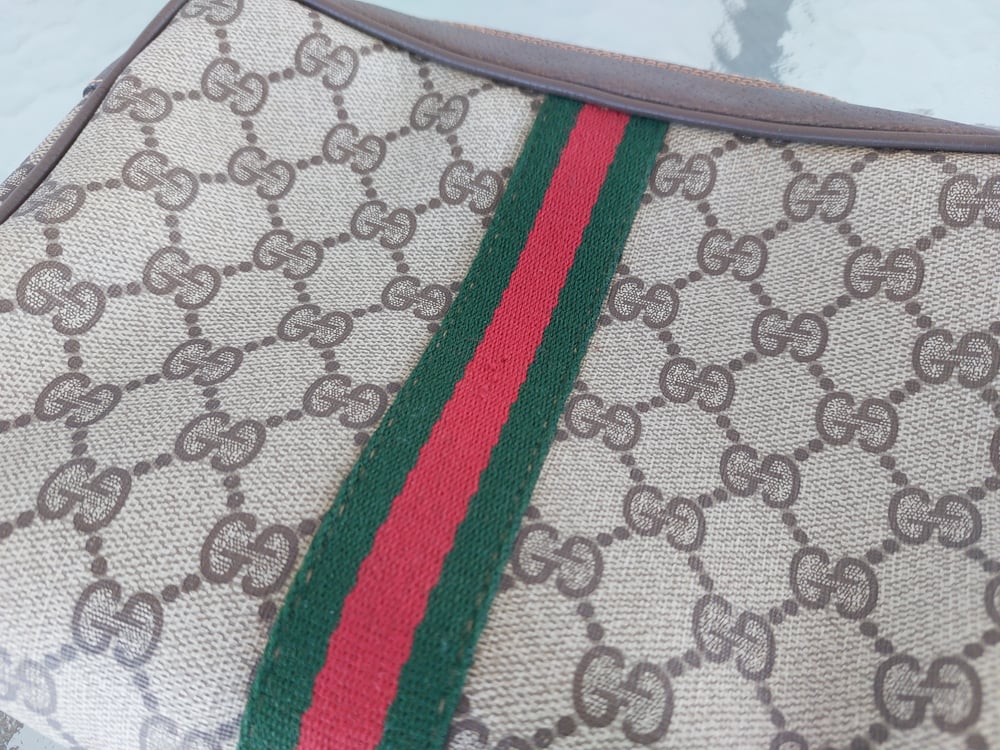 Image of Vintage Gucci brown GG monogram pouch/bag