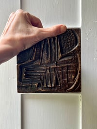 Image 2 of Group of Four Bronze Push-Pull Door Handles with Abstract Modernist Design