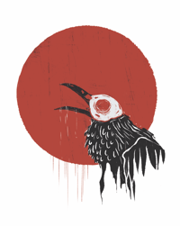 Blood Moon Crow Caw - 11x14" Print