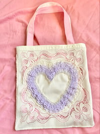 Image 2 of Lace Heart Totebags