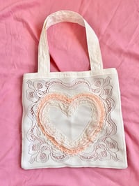 Image 3 of Lace Heart Totebags