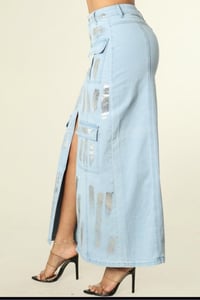 Image 2 of Ladies Brushed Denim Skirt