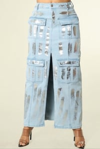 Image 1 of Ladies Brushed Denim Skirt