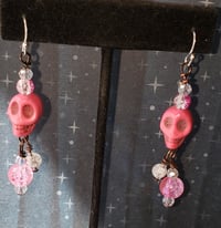 Pink Skull Earrings