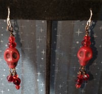 Red Skull Earrings 2