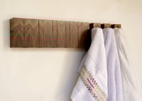 Image 4 of Wooden end grain coat rack, 8 hooks