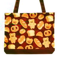 Image 1 of Bread Bear Zipper Tote Bag
