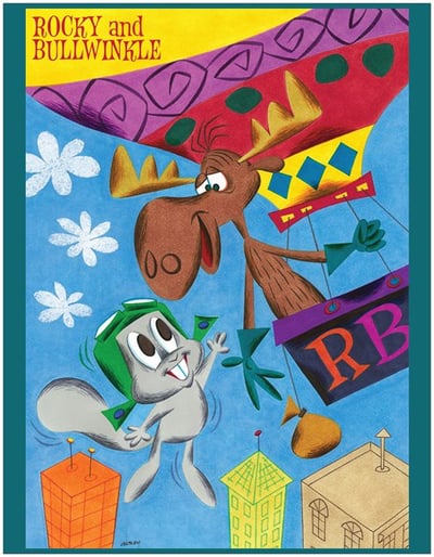 Image of ROCKY and BULLWINKLE 8 1/2" x 11" PRINT - JAY WARD!