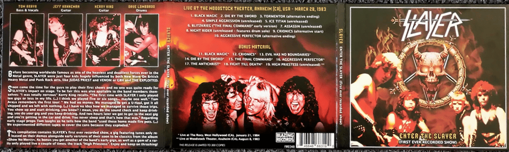 SLAYER - Enter The Slayer (First Recorded Show) DIGIPAK CD