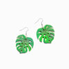 Monstera Leaf Wood Earrings 