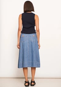 Image 2 of pol denim raydel skirt light wash