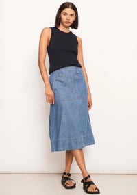 Image 3 of pol denim raydel skirt light wash