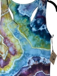 Image 3 of M Ladies Racerback Tank in Earthy Geode Ice Dye