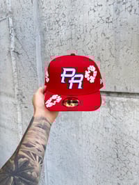 Image 3 of  SCARLET RED PUERTO RICO BASEBALL CUSTOM FITTED CAP