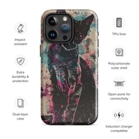 Image 1 of Colorful Watercolor Paint Splatters Black Cat Tough Case for iPhone®