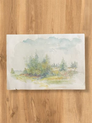 Image of VINTAGE DUTCH WATERCOLOR: LANDSCAPE #6