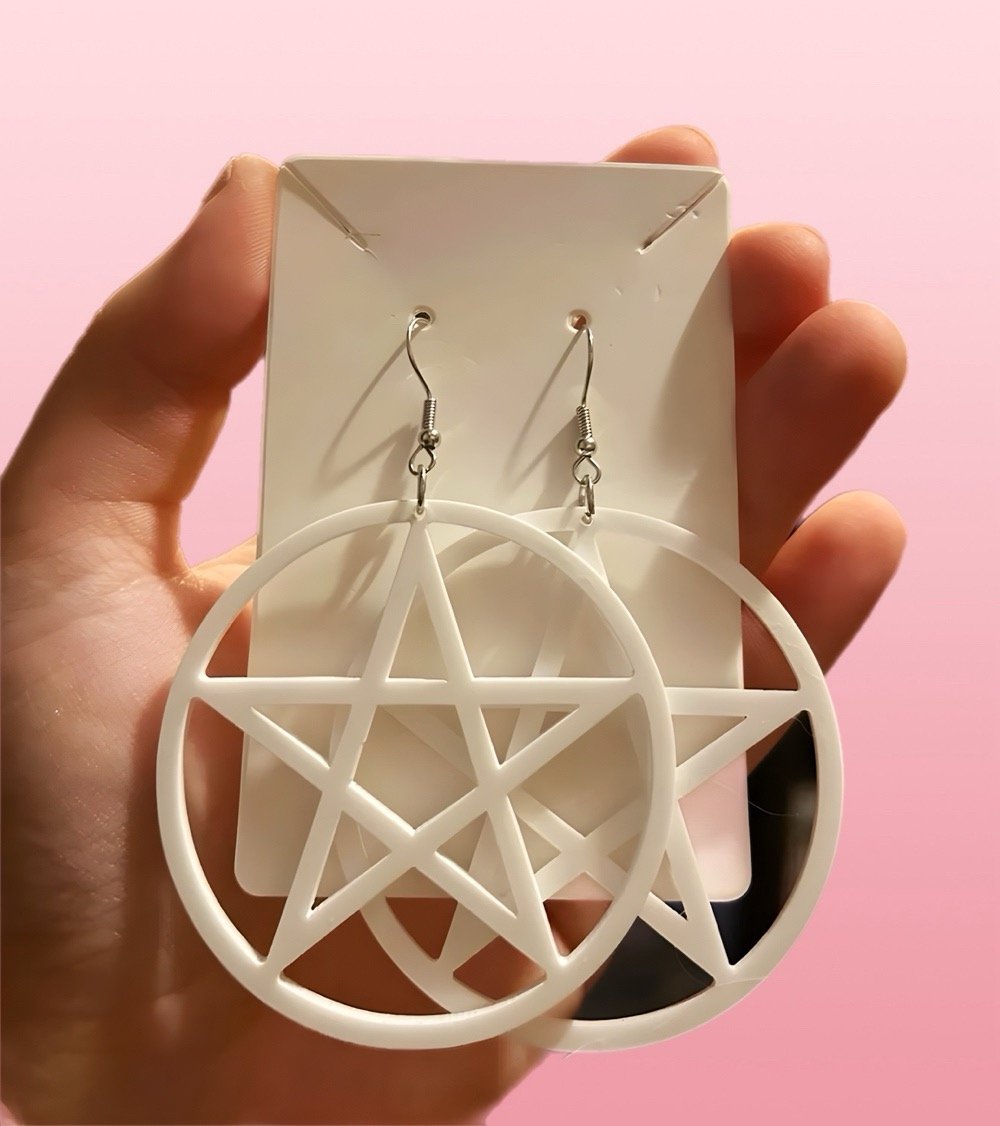 Image of Resin Pentagram Earrings 