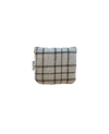 Grey Wool Check And Brown Pig Suede Mallet Putter Cover