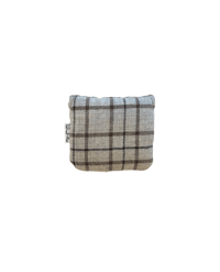 Image 1 of Grey Wool Check And Brown Pig Suede Mallet and DF3 Putter Cover