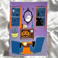 Image 2 of Retro Spooky Room Gouache Painting