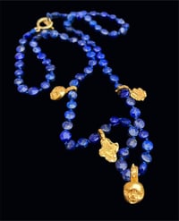 Image 2 of Tiny Lapis Moon Necklace 