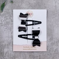 Image 1 of Black and White Hair Clips