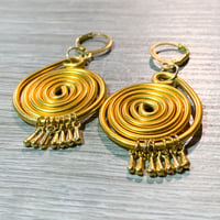 Image 2 of Golden Spiral High Earrings (available in other colors) 