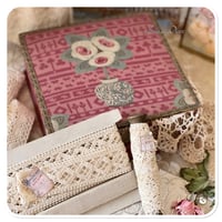 Image 2 of Vintage french Boudoir square box full of vintage and french sewing notions.