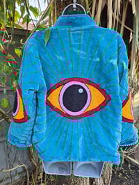 Image 5 of Wanderlust - Velvet evil eye protection jacket - Turquoise 6-12 uk