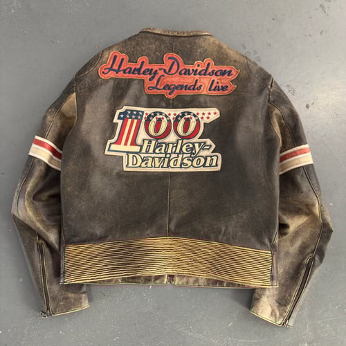 Image of Harley Davidson Cropped Leather Jacket, size large