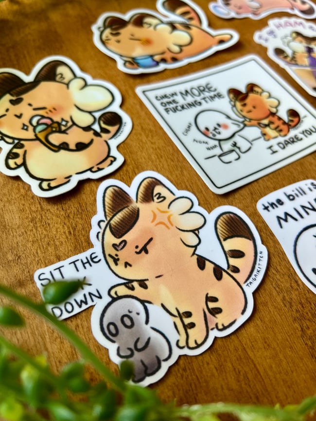 Taiga White Series Stickers