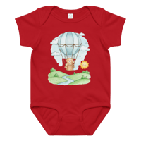 Image 5 of Unisex Baby jersey bodysuit (Bear in a hot air balloon)