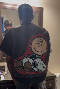 Image 4 of it’s ok Charlie Brown 100% leather Vest