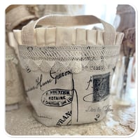 Image 9 of Vintage style French Script bucket tote bag