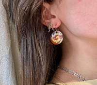 Image 2 of Enamaled earrings, red/yellow