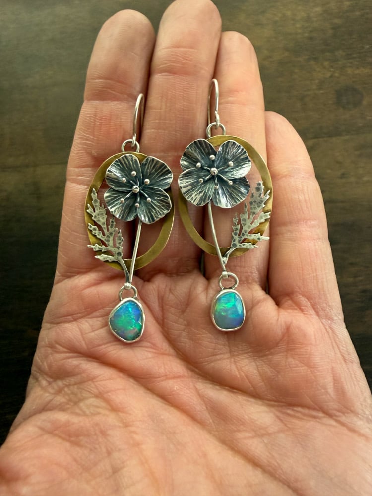 Image of Complete Poppy Flower Earrings