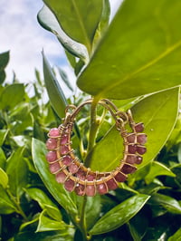 Image 5 of  ROSARA — Pink Tourmaline Swing Hoop Earrings