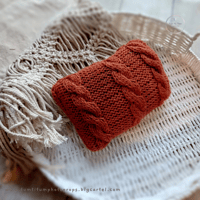 Image 3 of Knitted newborn pillow - rusty